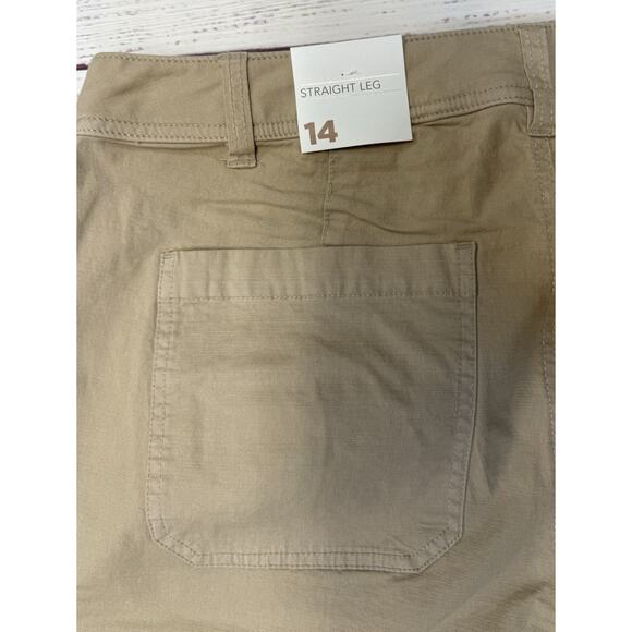 Lane Bryant Straight Leg Pants Women's Size 14 Khaki Cuff Ankle NWT - Picture 8 of 8